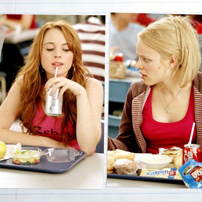 Lindsay Lohan and Rachel McAdams in <em>Mean Girls</em>.