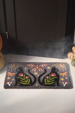 Mystic Coir Printed Doormat - Plum Cat