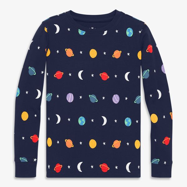 Primary Organic Long Sleeve PJ Top in Rainbow Galaxy
