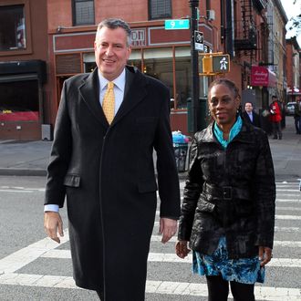  Bill Deblasio, Chirlane Deblasio,walk to the Park Slope branch of the Brooklyn Library to cast thier vote for the upcoming 2014 mayoral election.on November 5, 2013 in Brooklyn, New York City. 