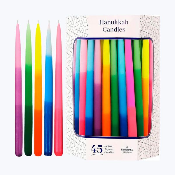 The Dreidel Company Dripless Tapered 3-Tone Hanukkah Candles