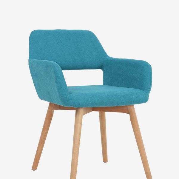 Modern Design Fabric Chair w/Solid Wood Leg