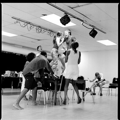 Cast of Bullet for Adolf in rehearsals.