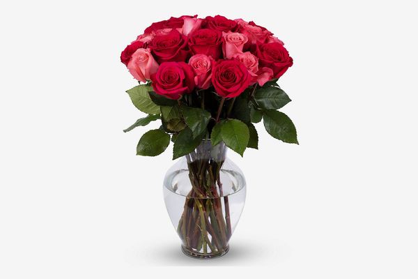 Benchmark Bouquets 2-Dozen Blushing Beauty Roses With Vase