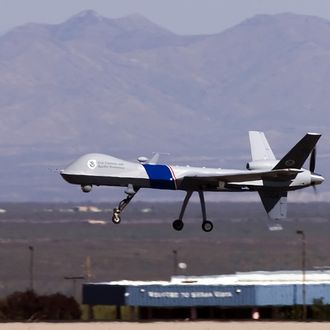 The new MQ-9 Predator B, an unmanned surveillance aircraft system, unveiled by the U.S. Customs and Border Protection (CBP), takes off at Libby Army Airfield at Ft. Huachuca October 30, 2006 in Sierra Vista, Arizona. 