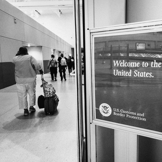 Miami, Florida, MIA Miami International Airport, terminal welcome sign US Customs and Border Protection
