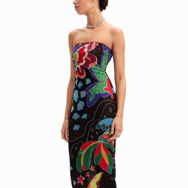 Desigual Jungle Design Bandeau Midi Dress