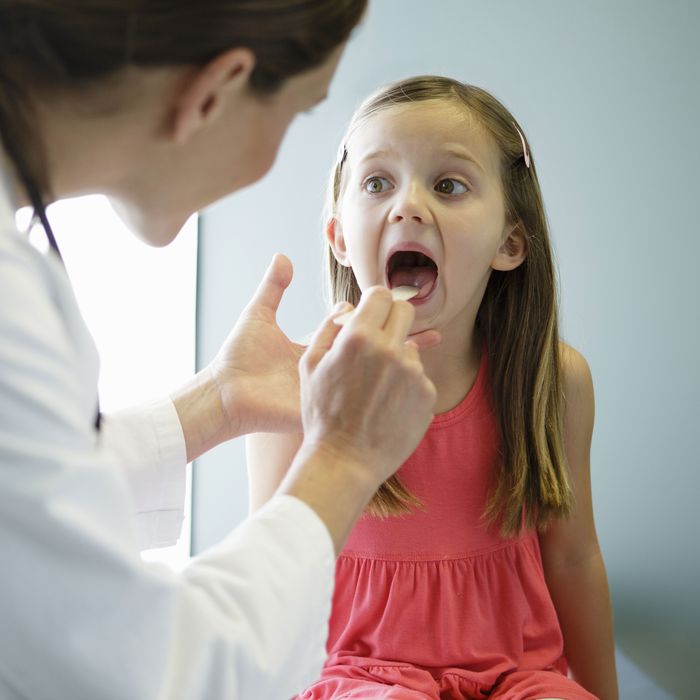 Girl at the doctor