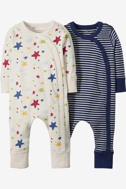 Moon and Back by Hanna Andersson Baby/Toddler Organic 2 Pack Long Sleeve Romper