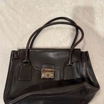 Jil Sander Vintage Dark Brown Leather Handbag
