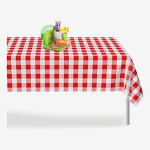Grandipity Red Gingham Premium Disposable Plastic Picnic Tablecloth