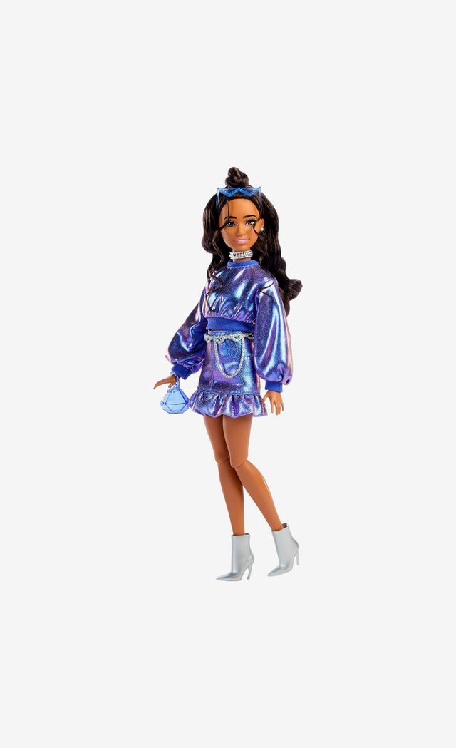Barbie Deluxe Style Doll #7 in Metallic Blue Top and Skirt
