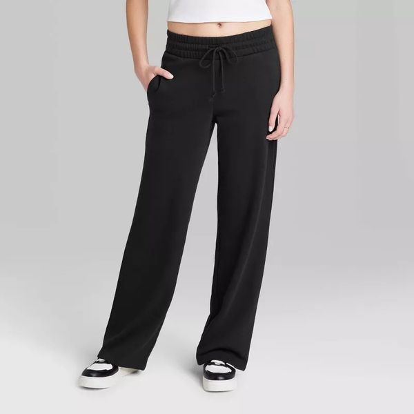 Wild Fable Women's High-Rise Wide Leg French Terry Sweatpants