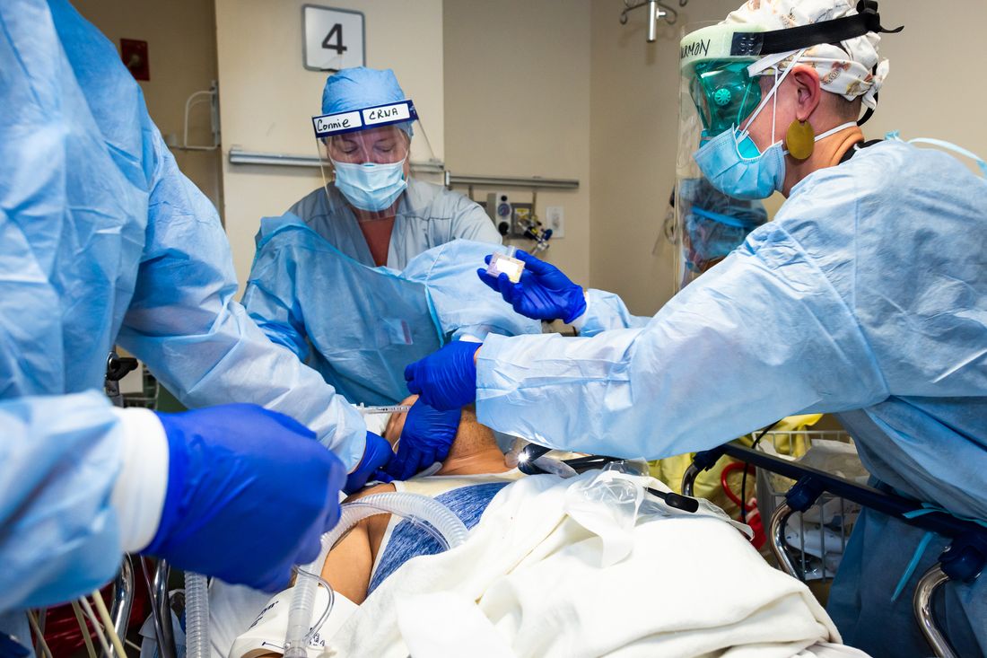 A Nurse Looks After Her Patients