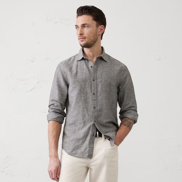 Banana Republic Factory Slim-Fit Linen-Blend Shirt