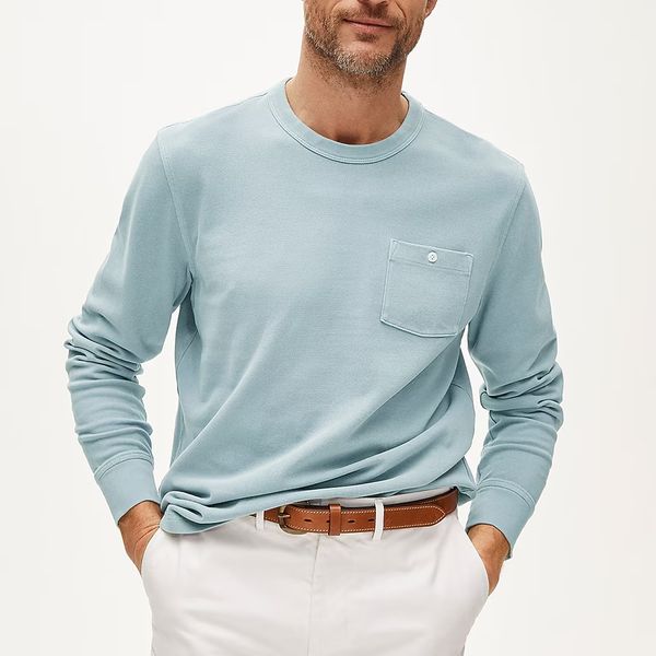 J.Crew Washed Piqué Long-Sleeve Pocket T-shirt