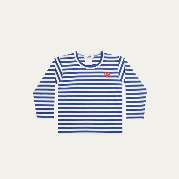 Comme des Garçons Kids’ Signature Heart Striped Long-Sleeve T-shirt