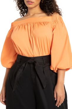Eloquii Off-the-Shoulder Balloon-Sleeve Blouse