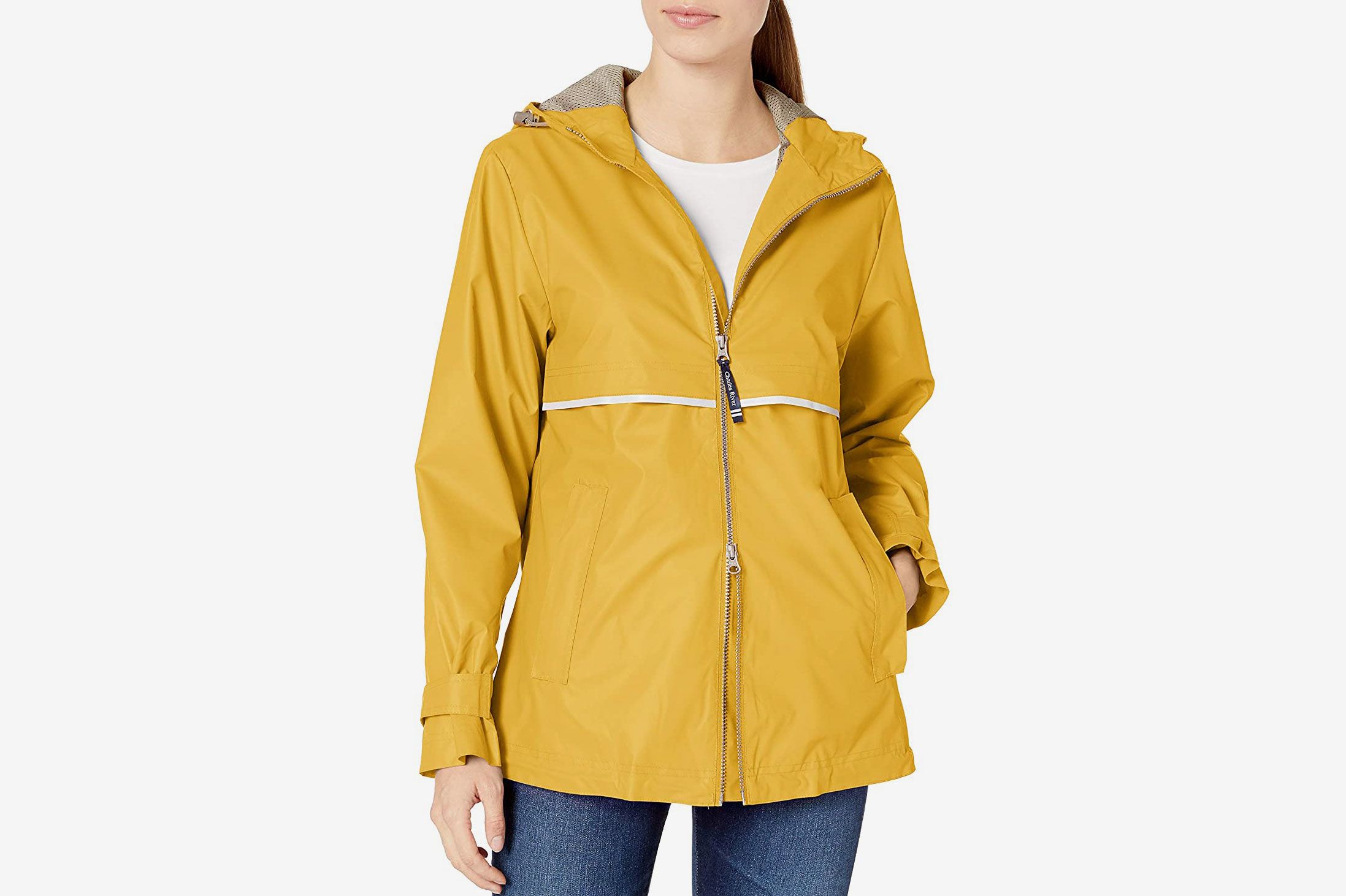 Women Winter Outside Waterproof Lightweight Raincoat Hooded Overcoat Rain Jacket