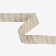 Taupe Recycled Polyester Petersham Grosgrain Ribbon, 15mm