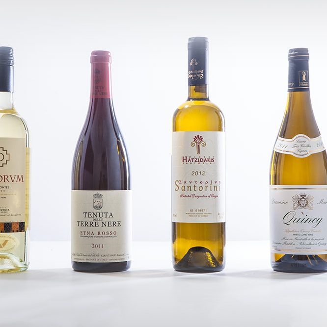 ABC Cocina's $38 Argentinian Torrontés, Costata's $48 Italian Etna Rosso, Alder's $38 Greek Assyrtiko, and Charlie Bird's $40 French Quincy.