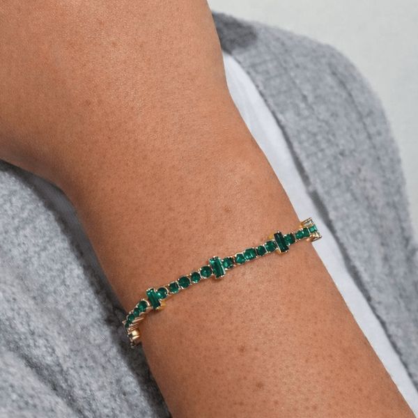 Suetables Emerald Green Tennis Bracelet