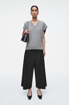 Cos Cropped Wool-Blend Wide-Leg Pants