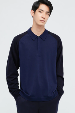 Uniqlo +J Merino Blend Knitted Long-Sleeve Polo Shirt
