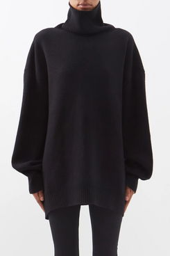 Raey Displaced-Sleeve Roll-Neck Wool Sweater
