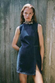 Zara TRF Fitted Denim Dress