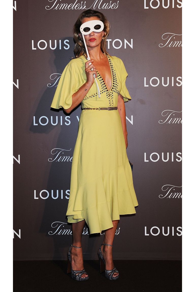 Kate Moss attends Louis Vuitton “Timeless Muses” exhibition at the Tokyo Station Hotel on August 29, 2013 in Tokyo, Japan.