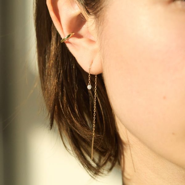 Catbird Diamond Pinprick Threader Earring - Pair