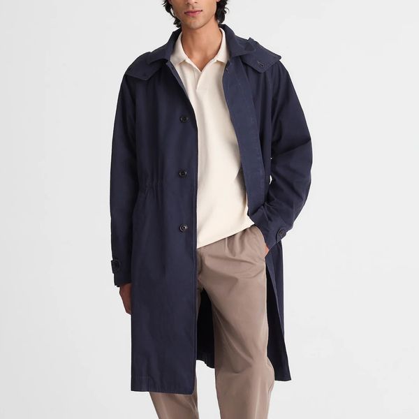 Madewell Men's Hooded Officer Coat in Cotton Poplin