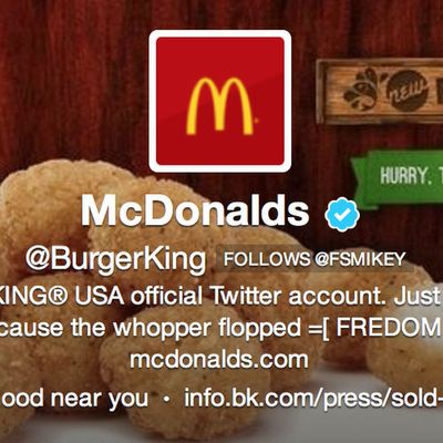 The hack claimed McDonald's had purchased BK.
