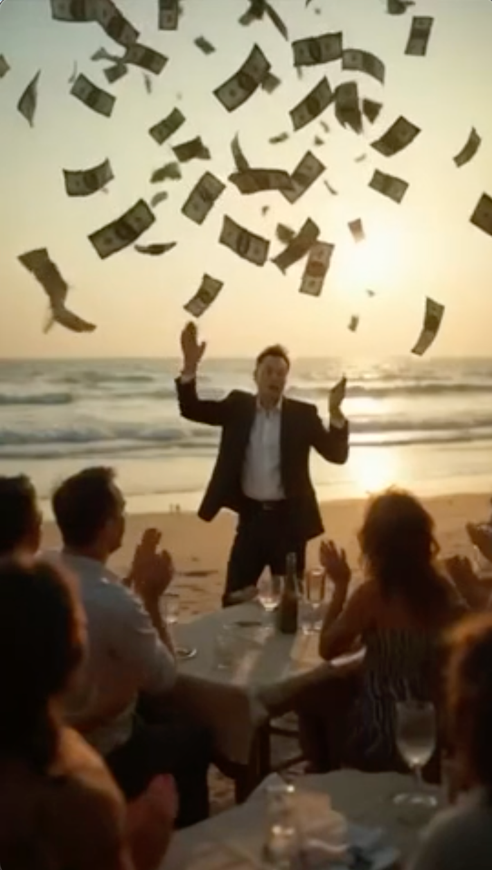 Elon Musk making it rain money