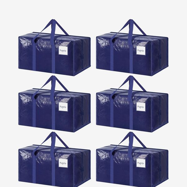 Extra Heavy Duty Large Moving Bags with Strong Zipper - 6 Pack