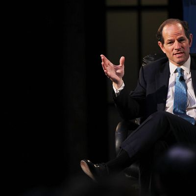 NEW YORK - SEPTEMBER 16: Former New York governor Eliot Spitzer speaks at a forum on the future of New York September 16, 2010 at the New York Public Library in New York City. The forum, which was sponsored by the Wall Street Journal, also included New York former Governor George Pataki and current governor David Paterson. Mainstream politicians in New York have been caught off guard by the controversial primary win of upstate millionaire and Tea Party endorsed Carl Paladino as the Republican party`s pick for governor. (Photo by Spencer Platt/Getty Images)
