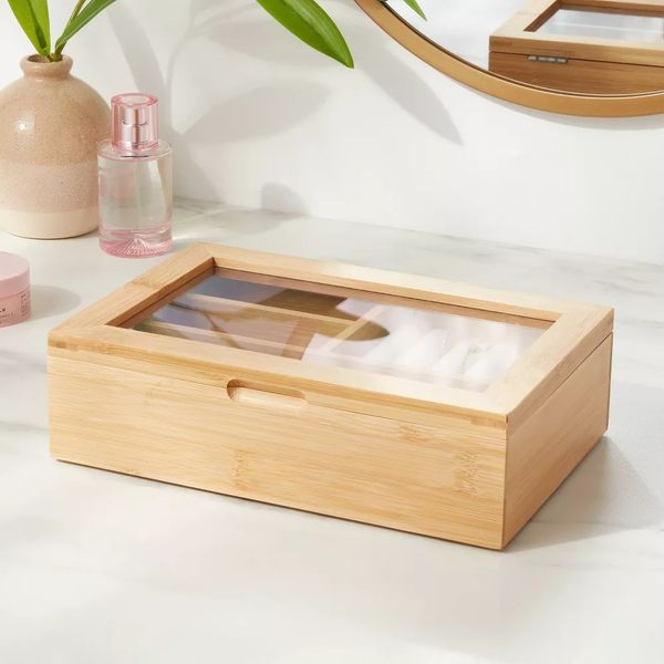 Brightroom Bamboo Accessory Box with Acrylic Lid