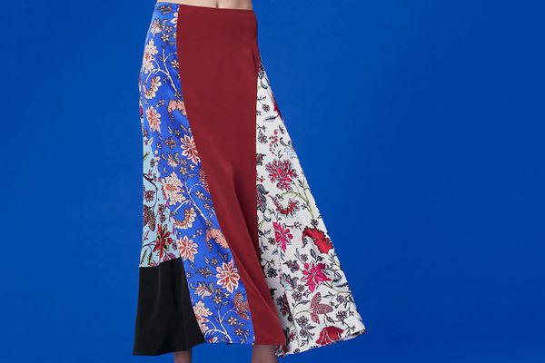 Diane von Furstenberg Bias Draped Paneled Skirt