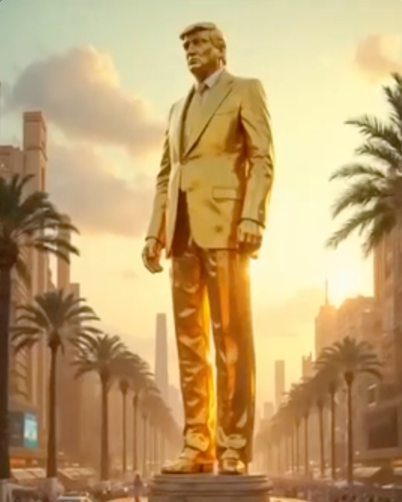 Golden Trump statue