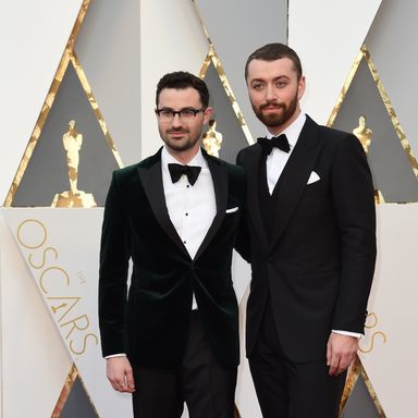 Sam Smith and Jimmy Napes 
Suit by Dunhill (on Smith).