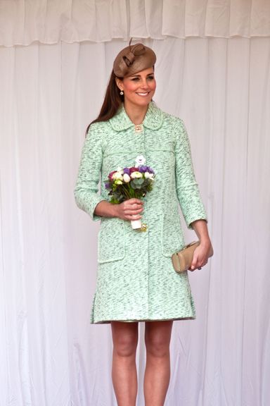 WINDSOR, UNITED KINGDOM - APRIL 21:  Catherine, Duchess of Cambridge watches a march past of several hundred scouts attends the National Review of Queen’s Scouts at Windsor Castle on April 21, 2013 in Windsor, England.  (Photo by Ben Gurr - WPA Pool/Getty Images)