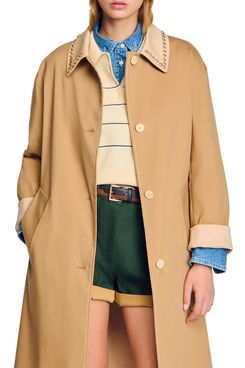 Sandro Embellished Trench Coat