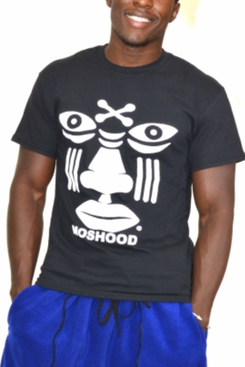 Moshood White Face on Black T-Shirt