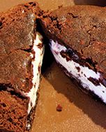 The double-fudge brownie with black-currant-raspberry chocolate snap.