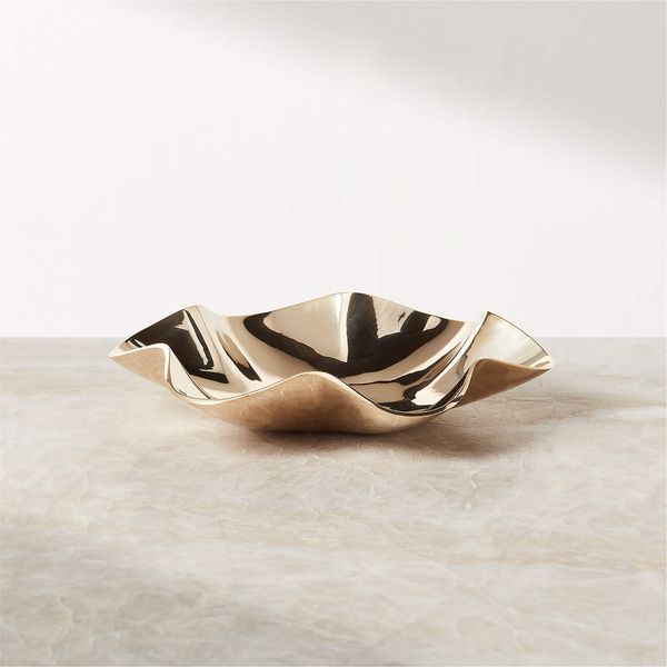 CB2 Lulu Polished Brass Catchall Dish