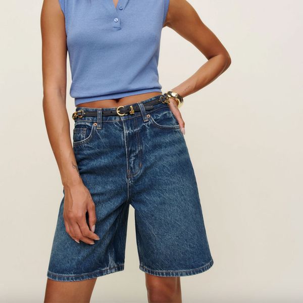 Reformation Hale High Rise 8” Jean Shorts