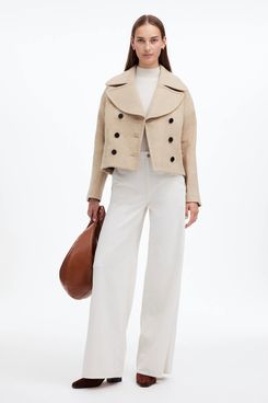 Madewell Oversized-Collar Short Peacoat