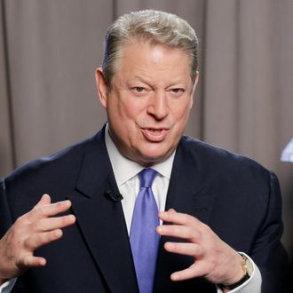 Former U.S. Vice President Al Gore talks during an interview, Tuesday, Jan. 29, 2013 in New York. Gore has recently published a book, 