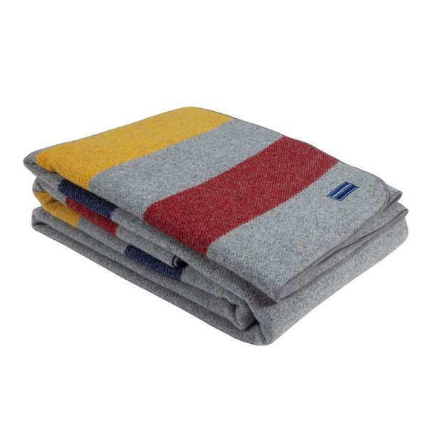 Faribault Woolen Mill Frontier Wool Blanket – Gray - Queen